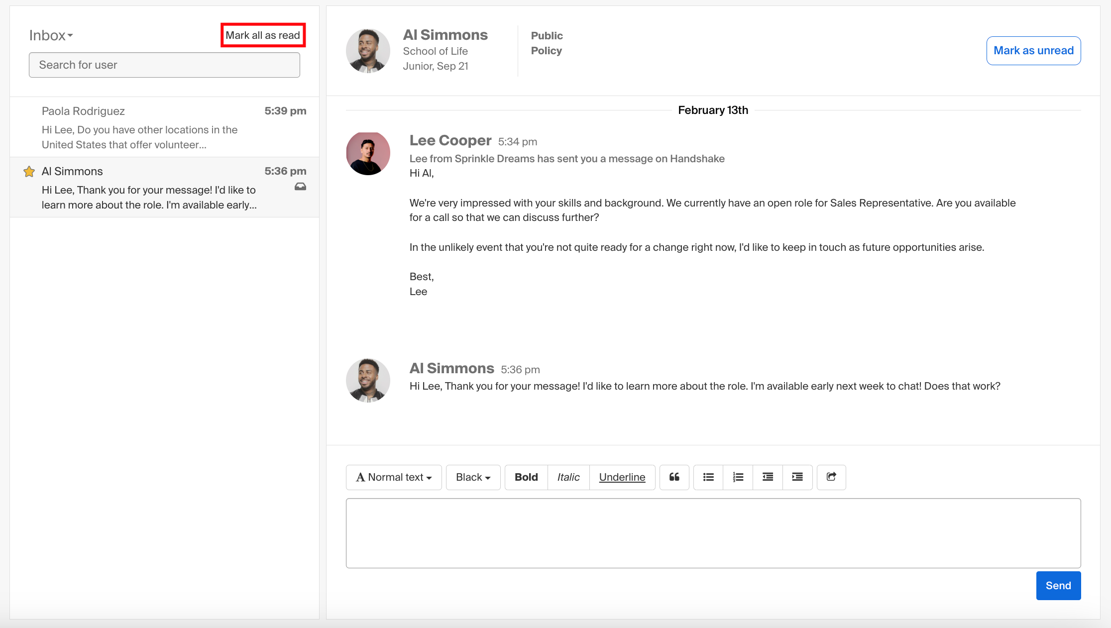 Managing your Inbox Handshake Help Center
