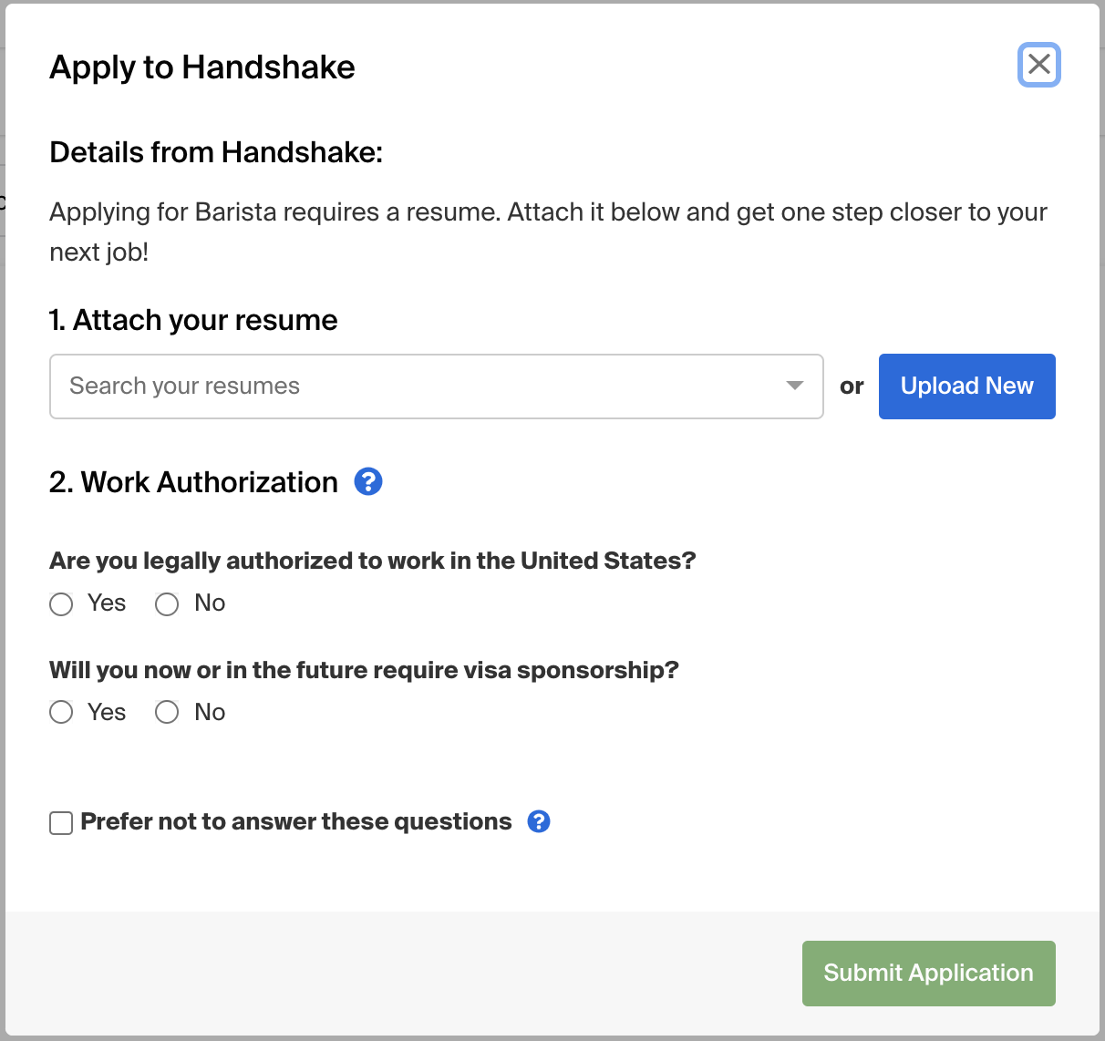 Student Work Authorization Information – Handshake Help Center