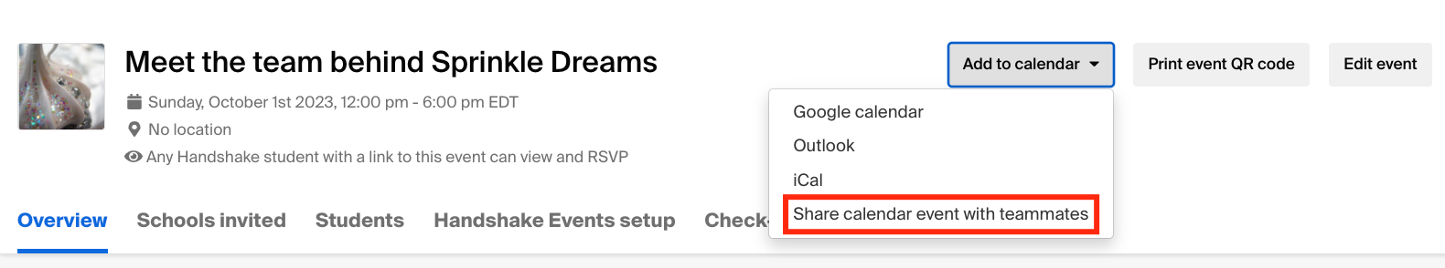 Select share calendar event with teammates from the dropdown on the event page.png