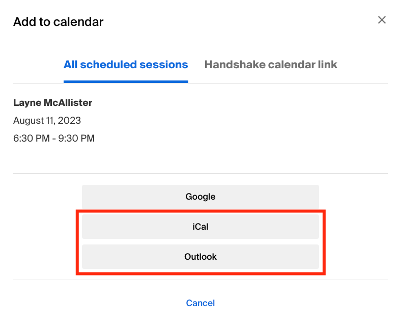 Select ical or outlook .png