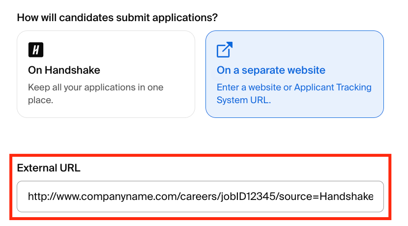 External URL field in Application process section of job form .png