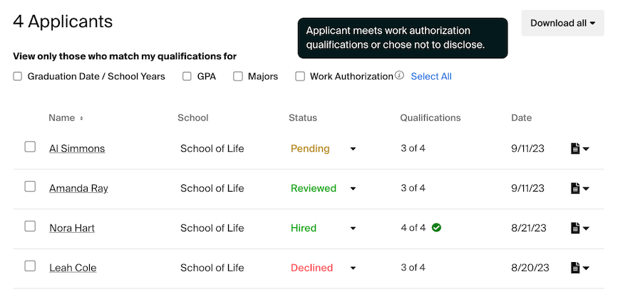 Work authorization filter in applicants table.png