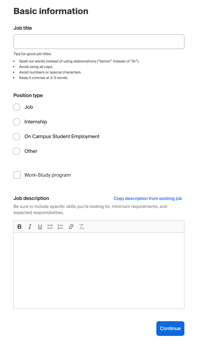 How to Post a Job Handshake Help Centre