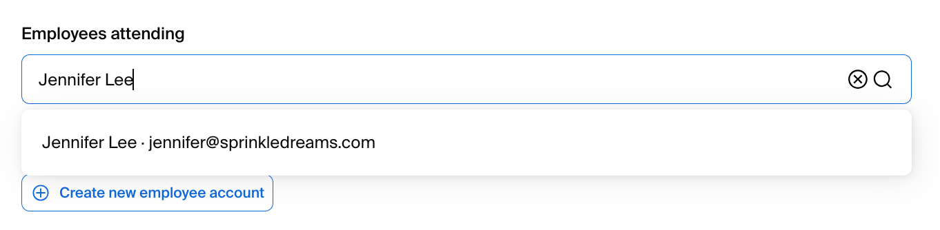 Type your name in the text field to add yourself back to the event .png