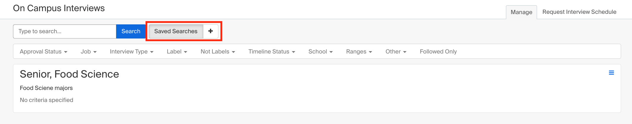 Access saved searches on interviews page.png