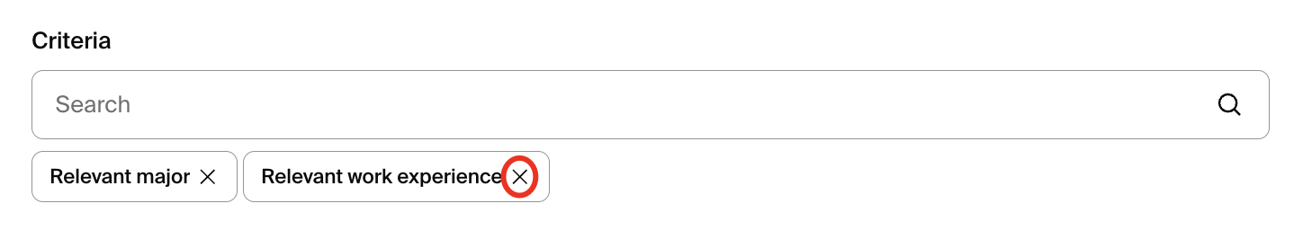 Click the x to the right of criteria.png