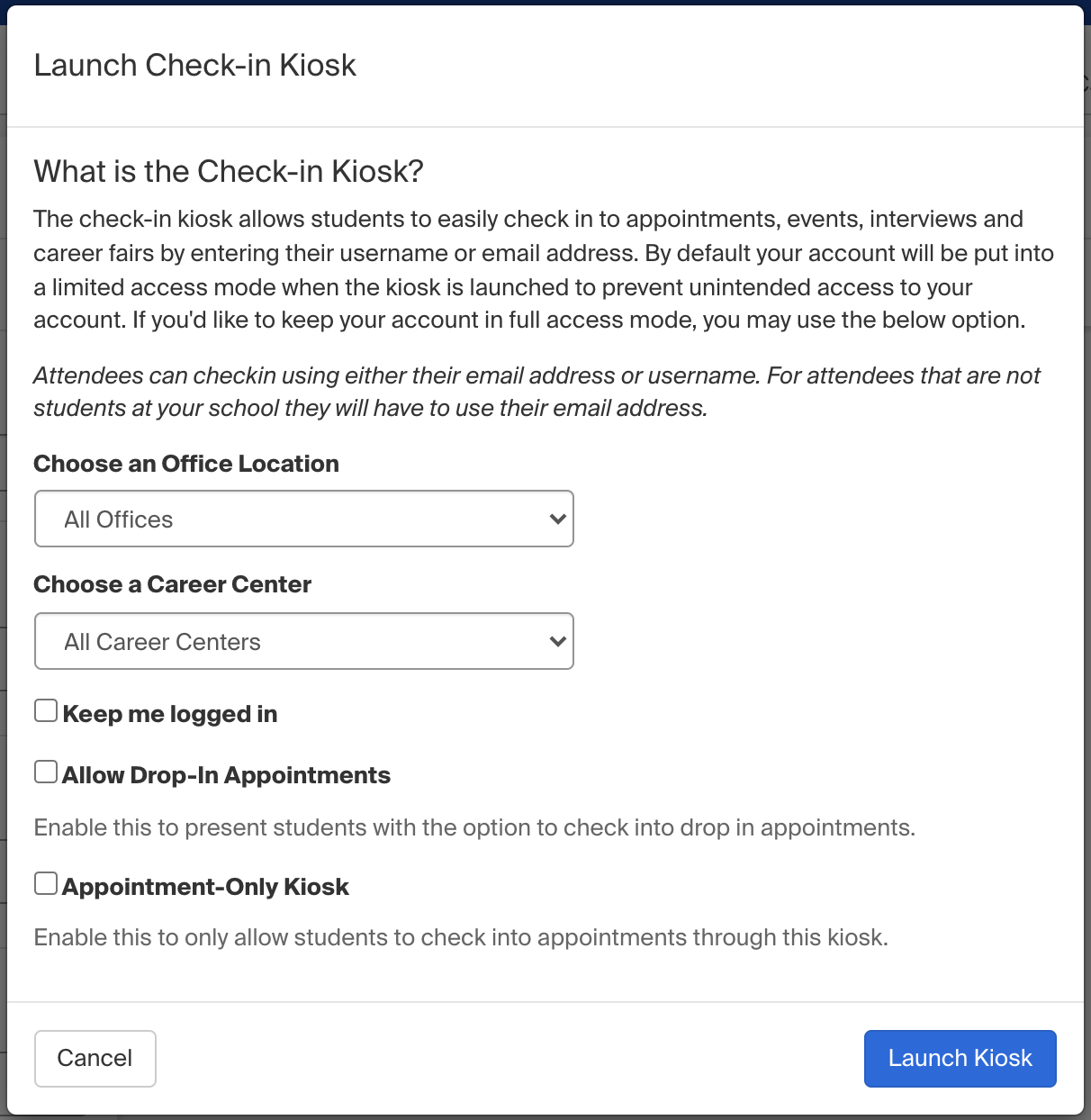 Launch a Check-in Kiosk – Handshake Help Center