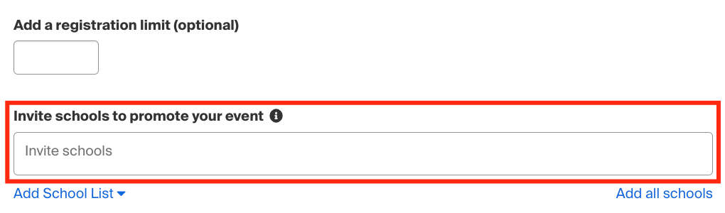Invite schools to promote your event field in request an event form.png