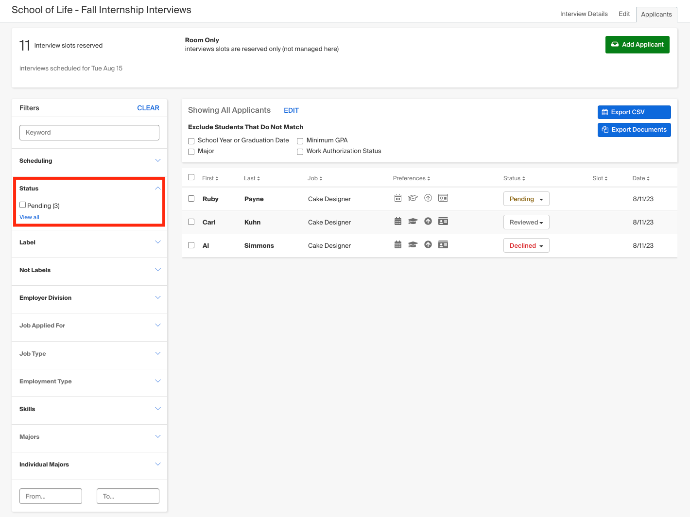 Select view all in status filter.png