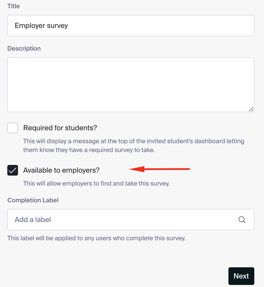 Available to Employer option for survey.png