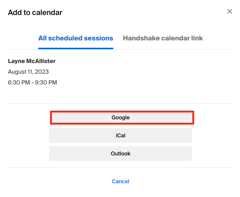 Select Google in the pop-up modal.png
