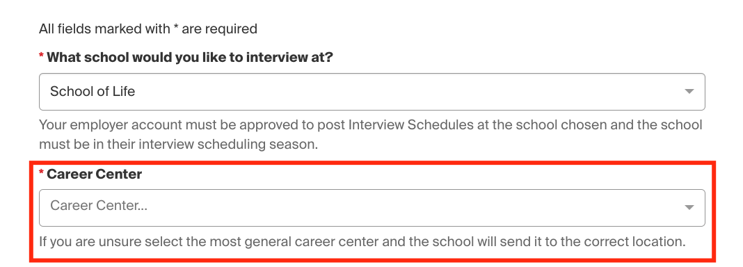 Select career center for interview schedule.png