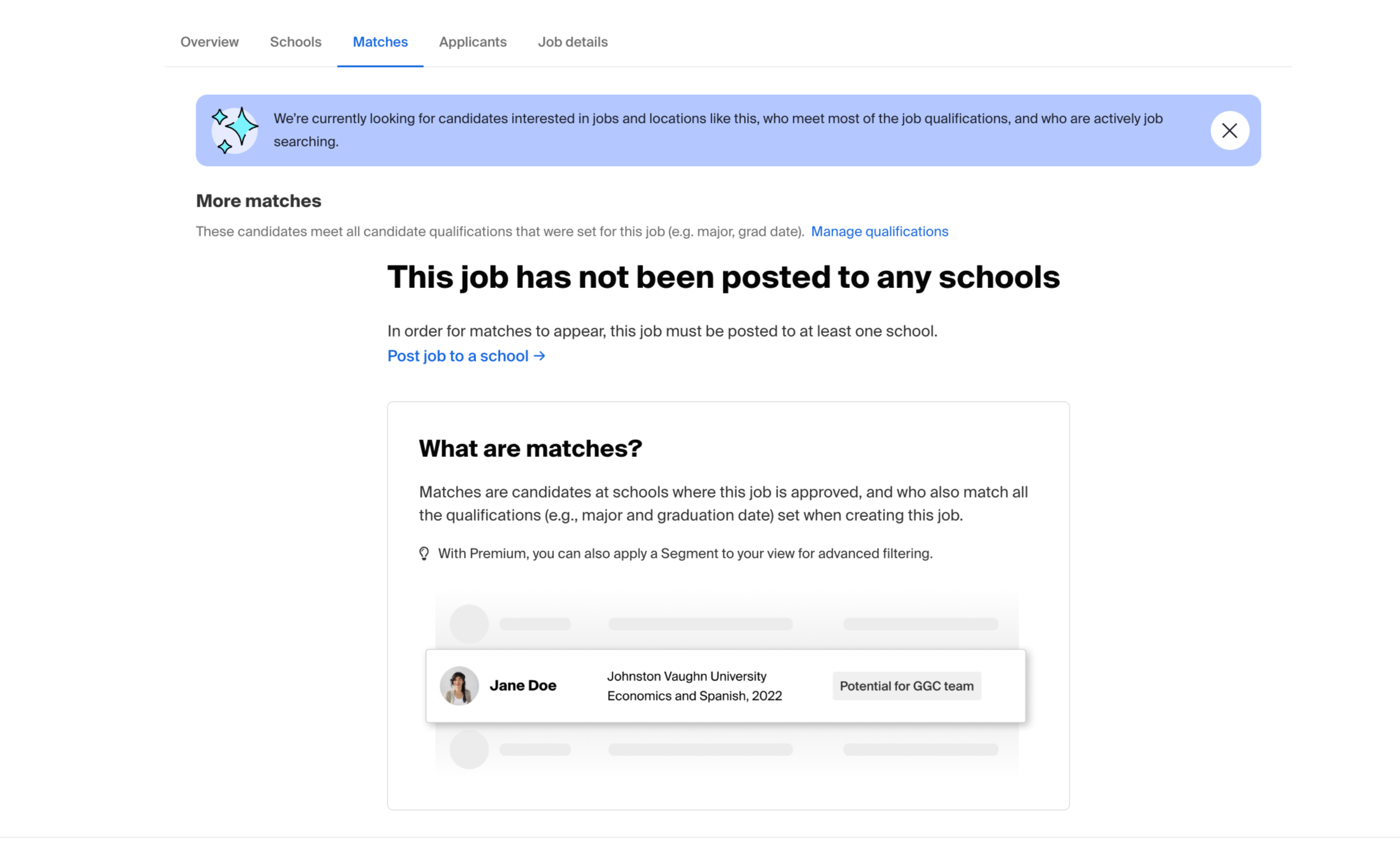 No Matches Found – Handshake Help Center