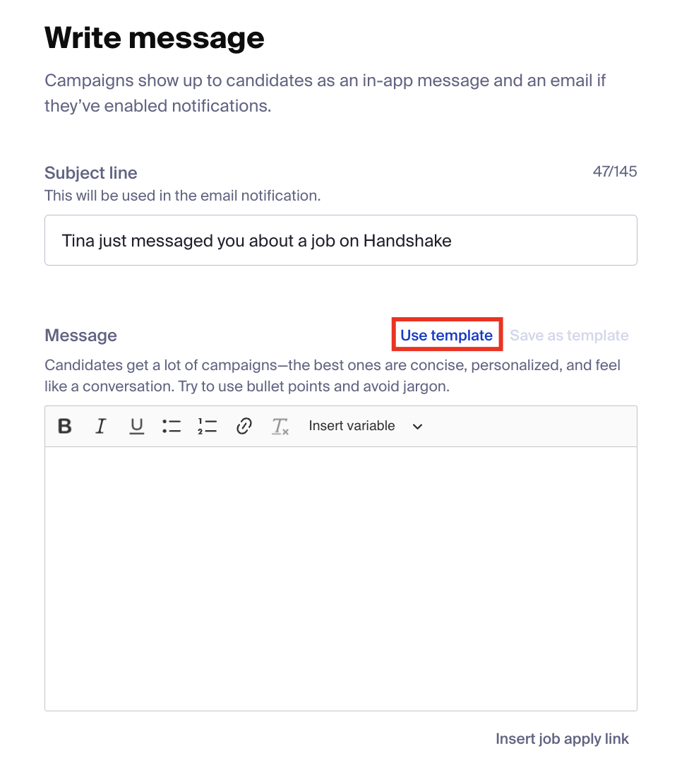 Use template in job campaign form.png