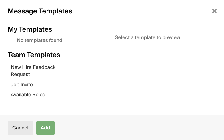 Select a template in the Message Templates the pop-up modal .png