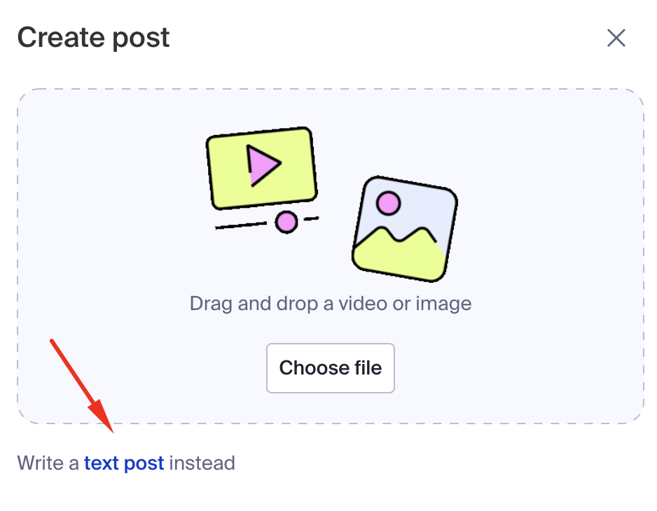 Text post option on create post pop up.png