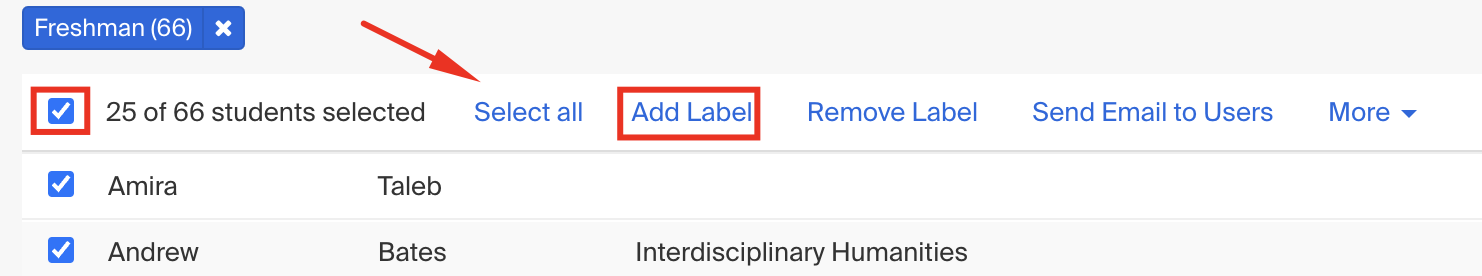 Bulk selecting multiple students and the Add label option.png
