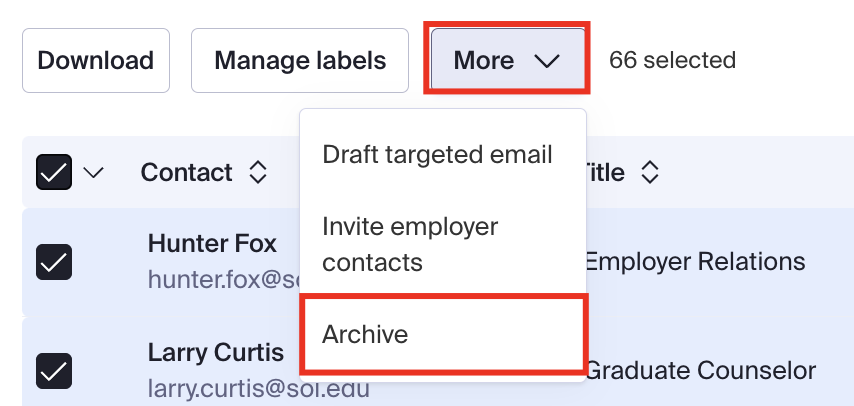 Archive option on Contacts list page.png