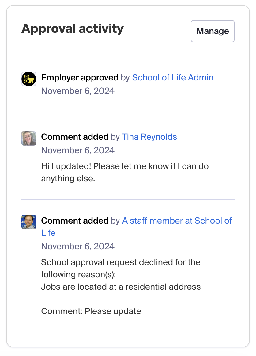 Approval activity on Employer page.png