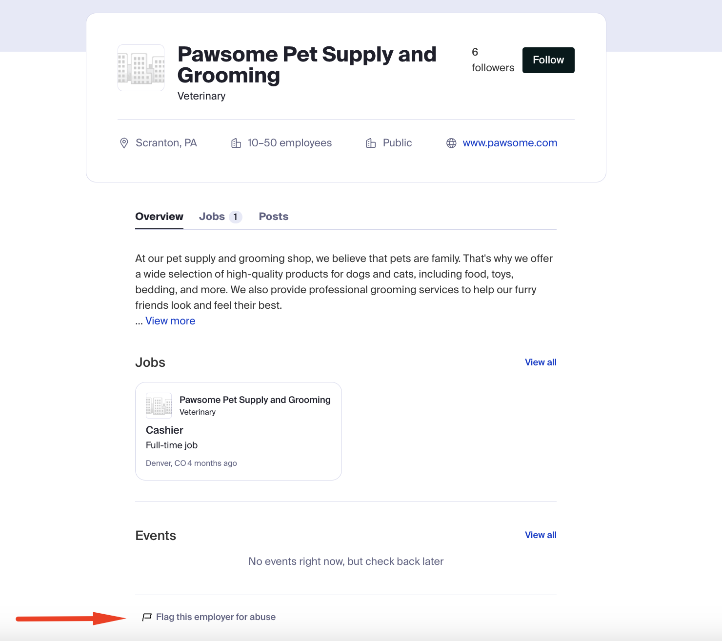 Flag employer on their profile.png