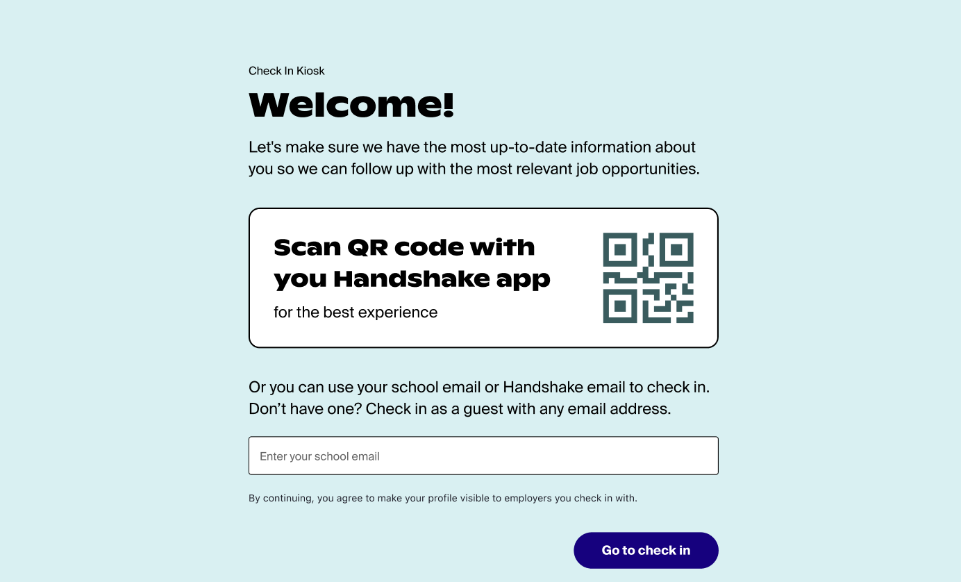 Kiosk checkin with note about agreeing to share profile with employer.png