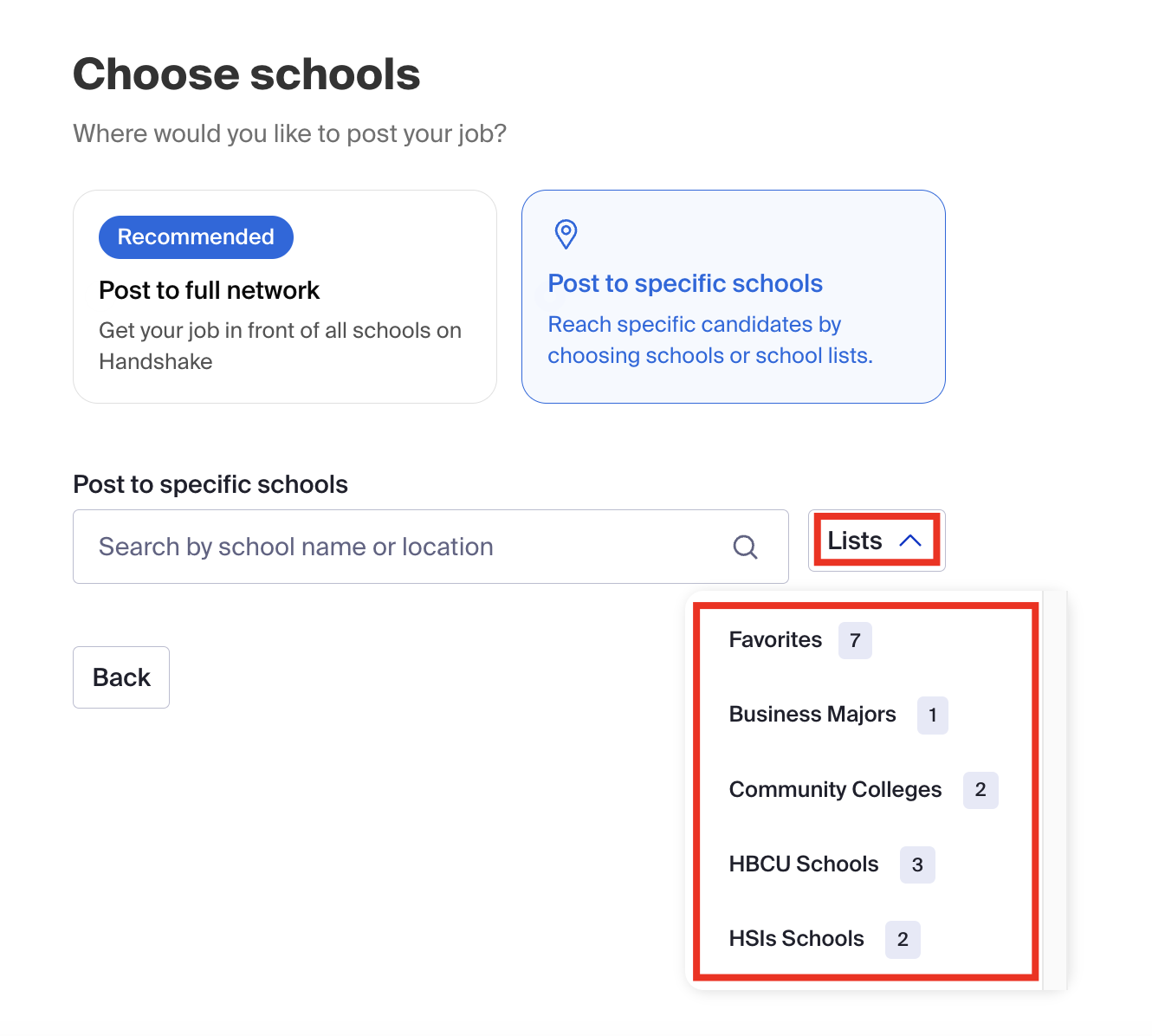 post to specific institutions.png