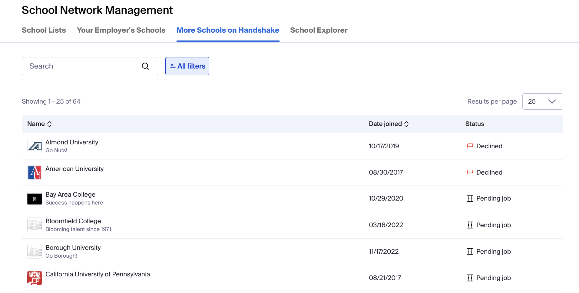 More schools on Handshake tab for premium partners.png