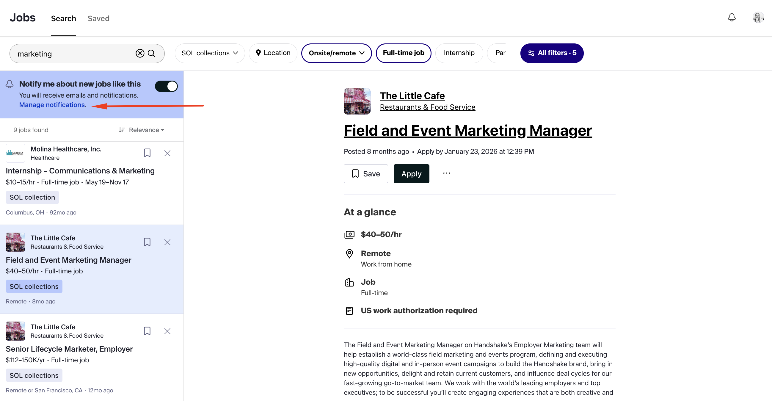 Manage notifications from job search page.png