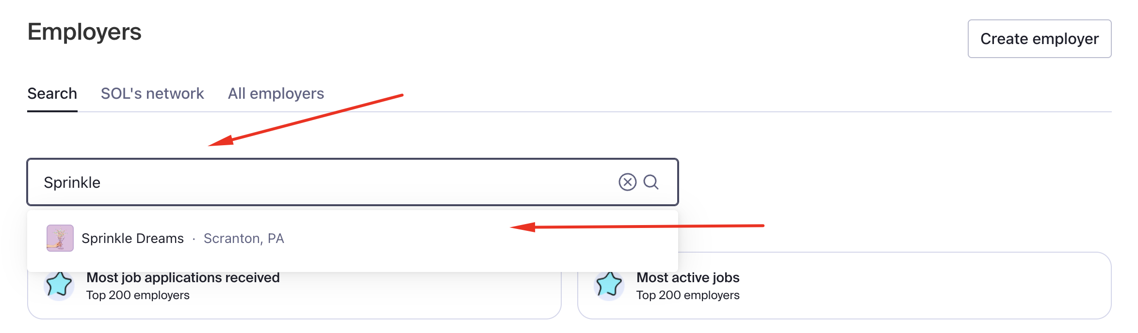 Searching for a specific employer on the search page.png