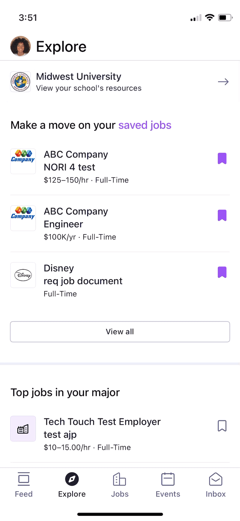 Screen Recording of Career Collections.gif