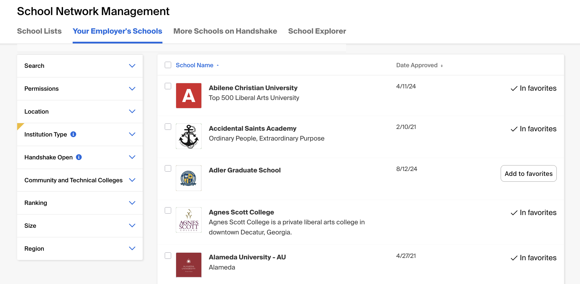 Institution network management page for premium partners.png