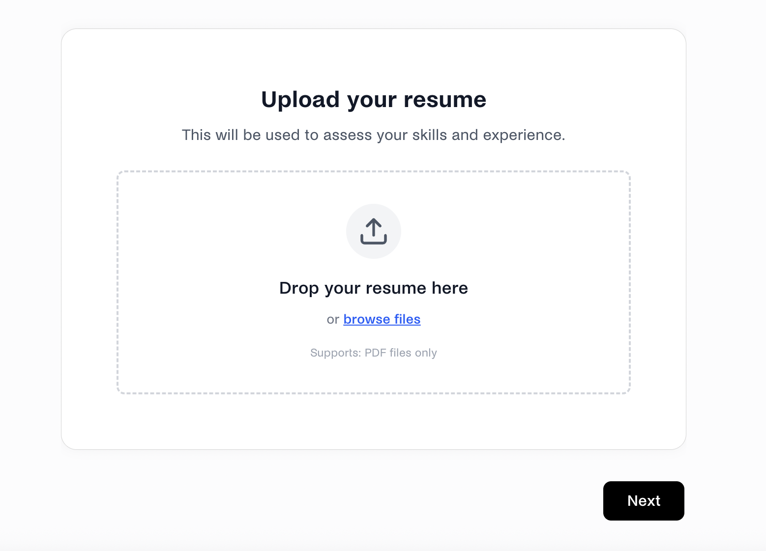 upload resume for Handshake AI.png
