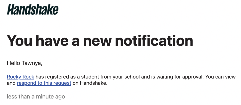 Institution receives email about a student wanting to connect to their institution.png