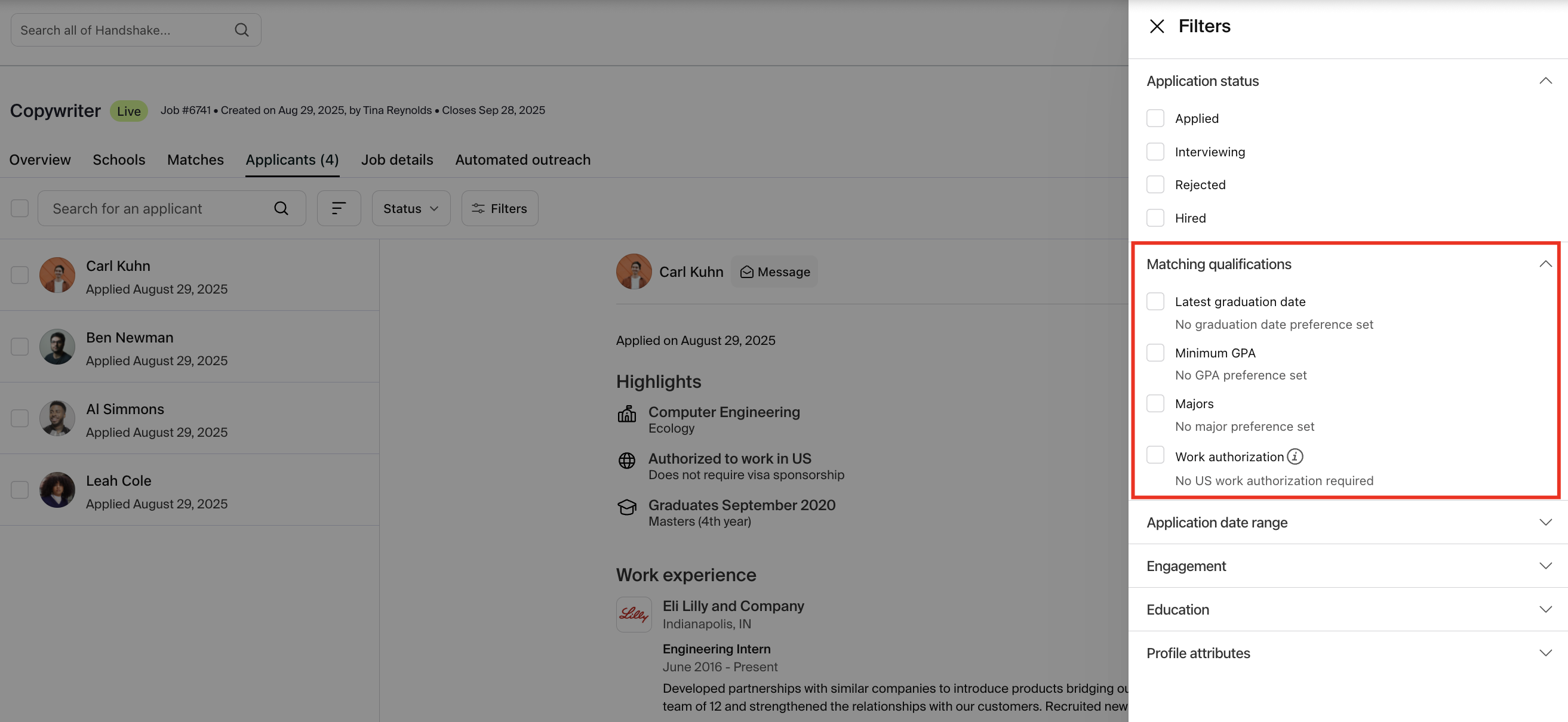 Reviewing Applications in Handshake – Handshake Help Center