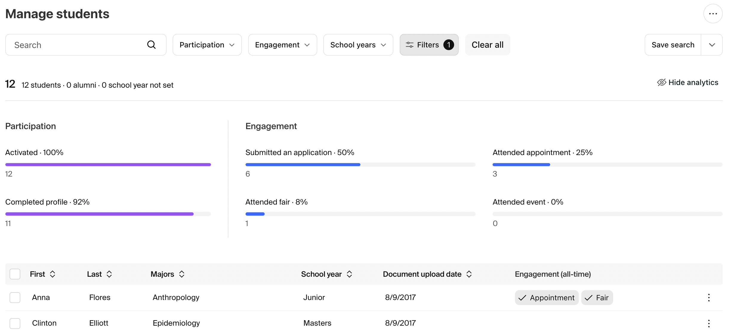 Filtering on the Manage students page.png