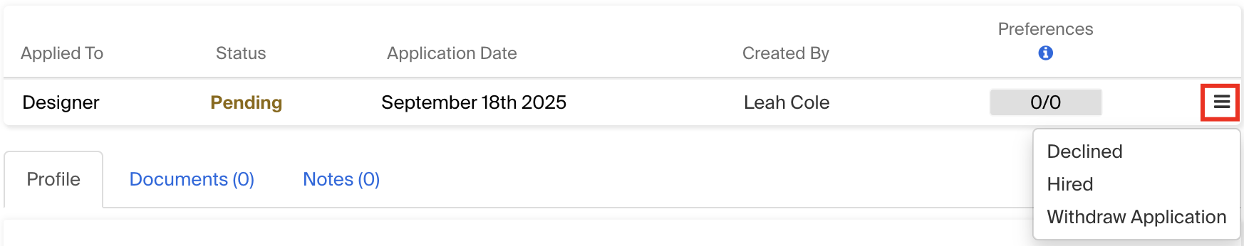 Updating application status within the pop up.png