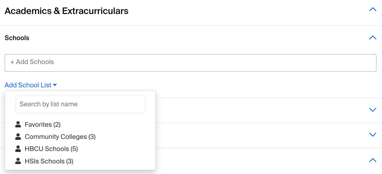 Add school list (create segment).png