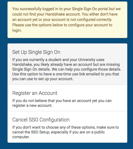 Troubleshooting Sso Login To Handshake Handshake Help Center