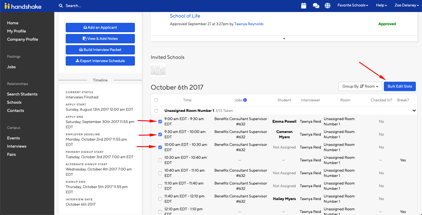 How To Mark An Interview Time Slot As Unavailable Handshake Help Center