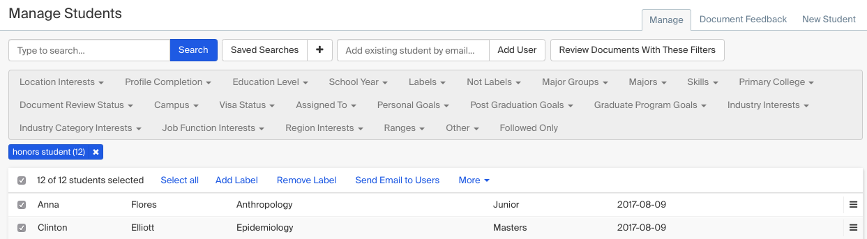 School Settings: Labels – Handshake Help Center