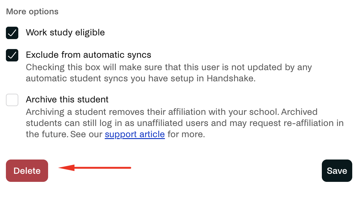 Delete button on student account tab.png
