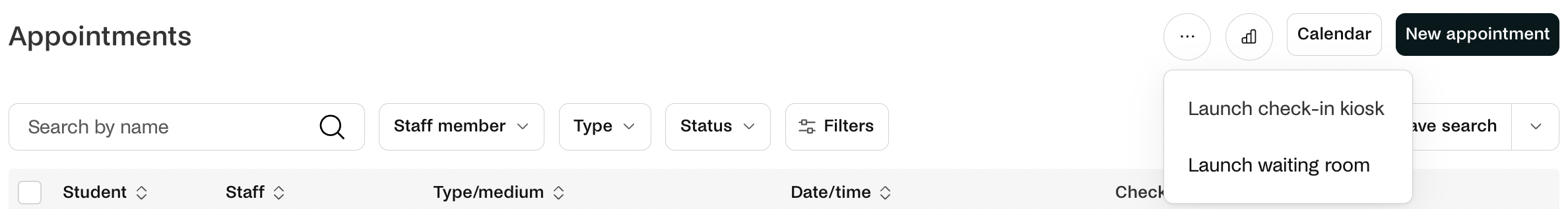 Options on the appointments page.png