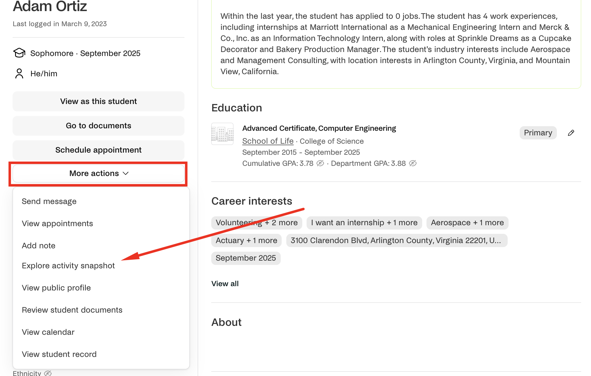Explore Activity Snapshot on students profile.png