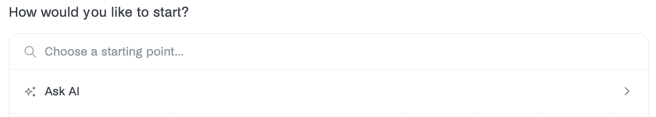 Ask AI button when creating a new report.png