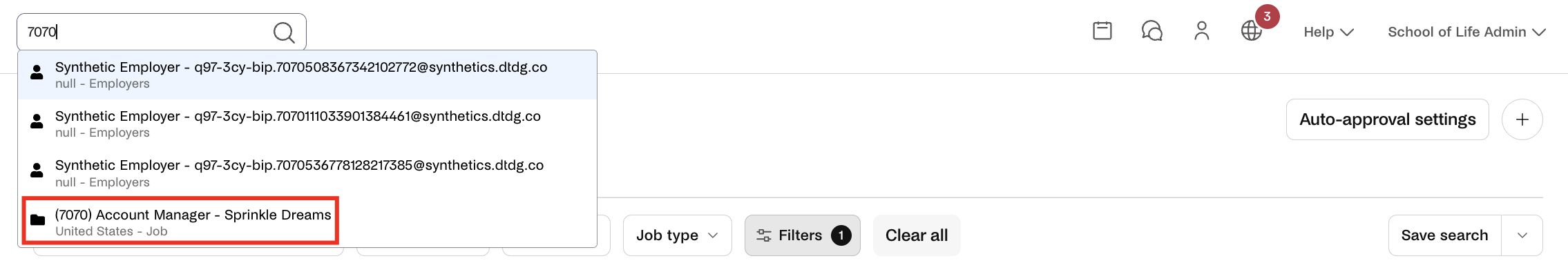 enter job id in general search bar.png