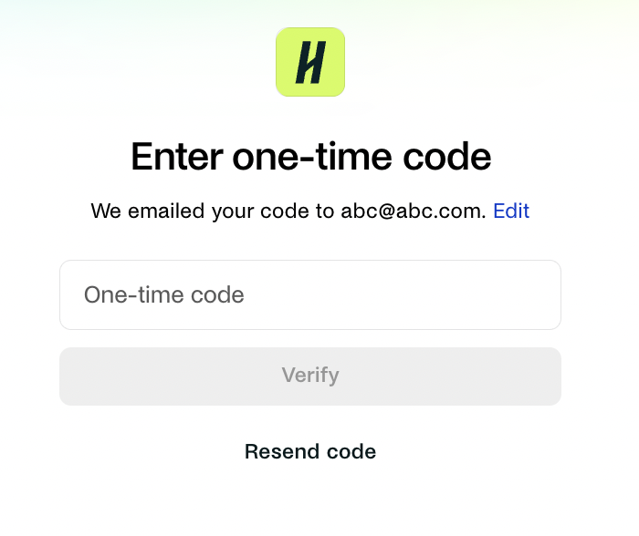 Enter one time code.png