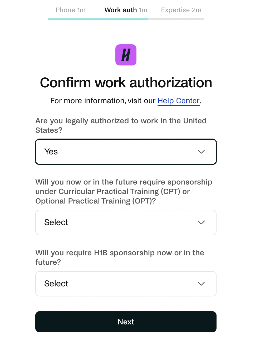 Confirm work auth for HAI.png