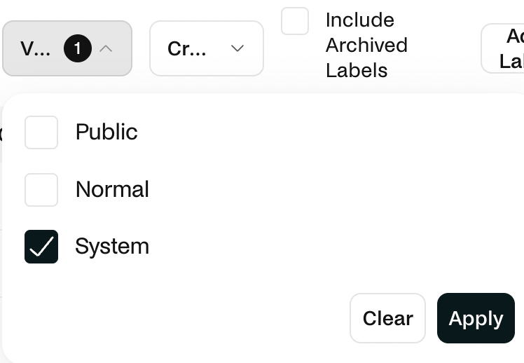 Filtering on System labels in School Settings.png