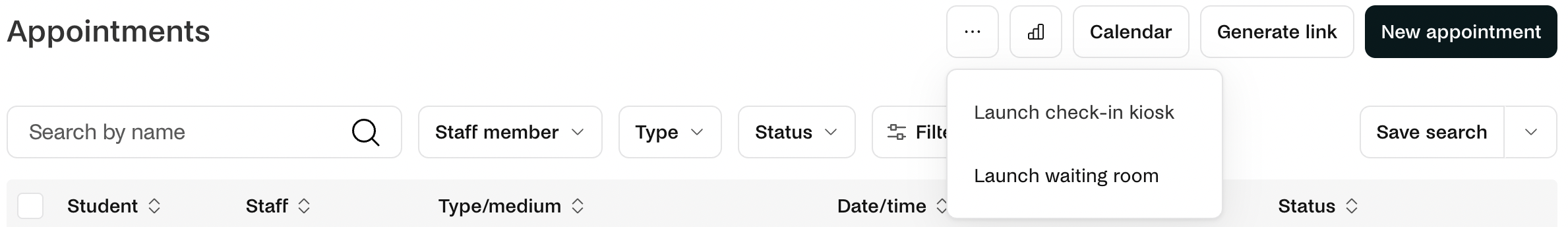 Upper section of Appointmnets page.png