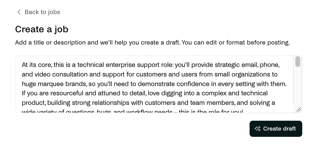 Create draft from job description or title.png